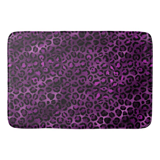 Tapete De Banheiro Série Design Leopardo Roxo e Dourado 3 (Frente)