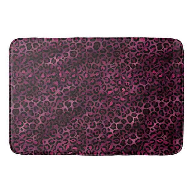Tapete De Banheiro Série Leopard Burgundy e Dourada Design 9 (Frente)