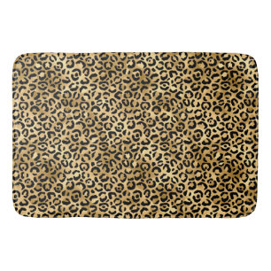 Tapete De Banheiro Série Leopardo Azul e Dourado Design 2