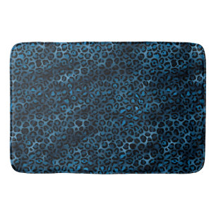 Tapete De Banheiro Série Leopardo Azul e Dourado Design 3