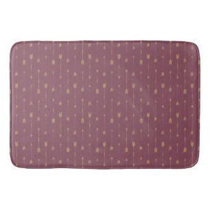 Tapete De Banheiro Setas de Boho Roxo e Dourado da Tendência