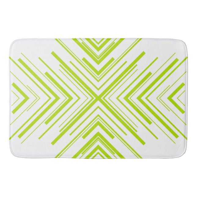 Tapete De Banheiro Setas em Verde limão e Branco (Frente)