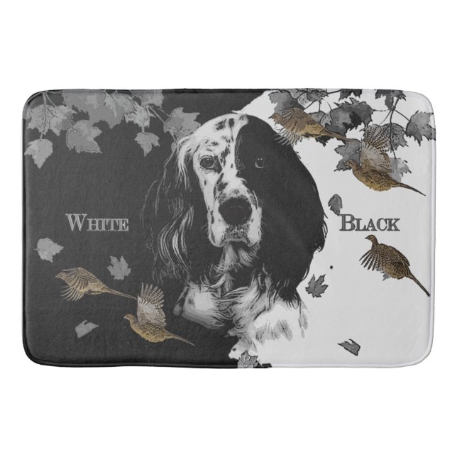 Tapete De Banheiro Setor inglês preto e branco (Frente)