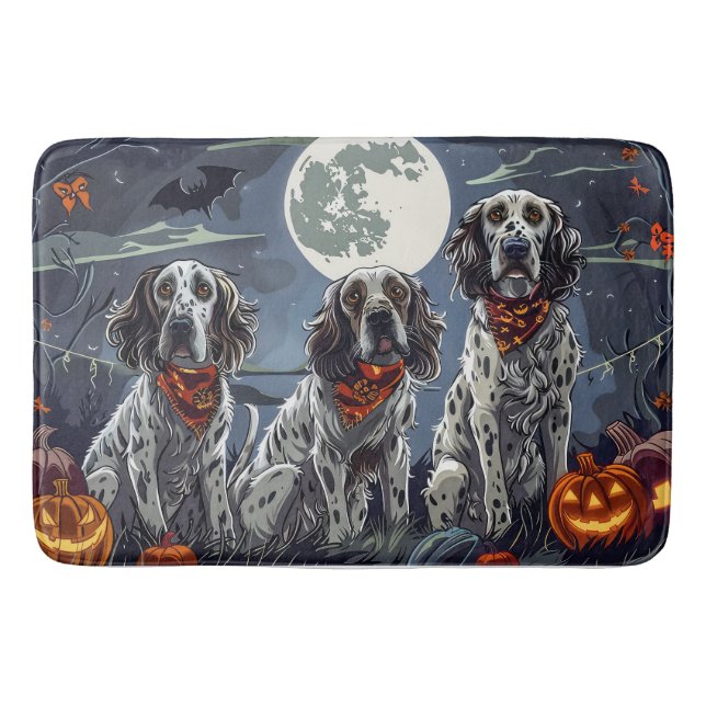 Tapete De Banheiro Setter Inglês de Halloween Assustador (Frente)
