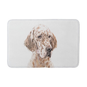 Tapete De Banheiro Setter Inglês Laranja Belton - Pintura de Cão