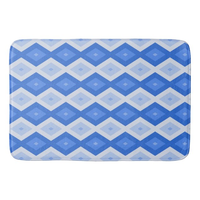 Tapete De Banheiro Shades of blue diamond pattern (Frente)