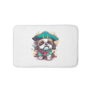 Tapete De Banheiro Shih Tzu Dog Pirate