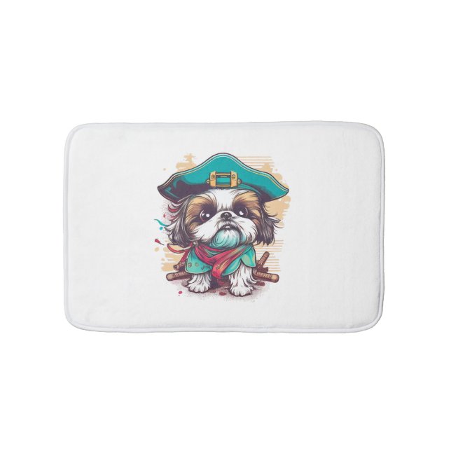 Tapete De Banheiro Shih Tzu Dog Pirate (frente)