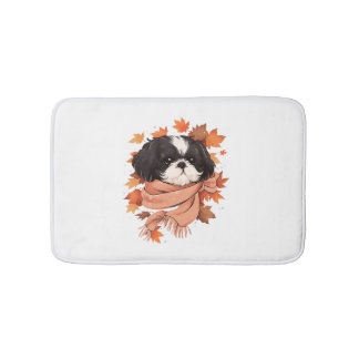 Tapete De Banheiro Shih Tzu Fall Dog Autumn Deixa Cópia de Ação de Gr