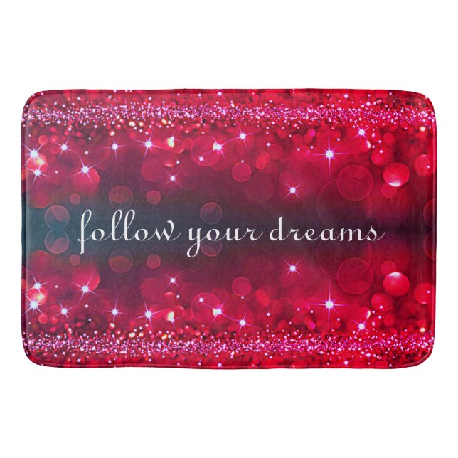 Tapete De Banheiro Siga seus sonhos Cherry Sparkle Bath Mat (Frente)