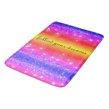 Siga seus sonhos Rainbow Sparkle Bath Mat
