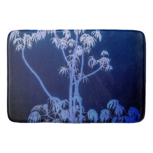 Tapete De Banheiro Silhueta De Árvore Em Blues Reais, Bath Mat