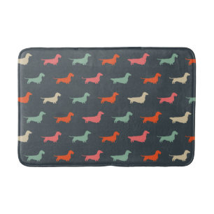 Tapete De Banheiro Silhuetas de Dachshund Amante de Wiener Dog