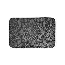 Tapete De Banheiro Silver Mandala Bath Mat