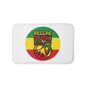 Tapete De Banheiro Símbolo de Reggae e Paz com citações positivas
