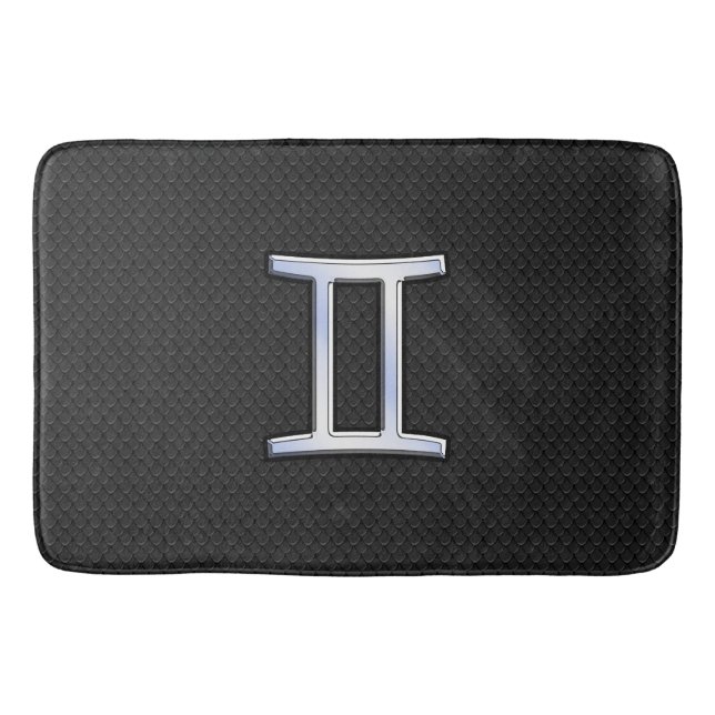 Tapete De Banheiro Símbolo Moderno De Cromo Como Gemini Zodiac (Frente)