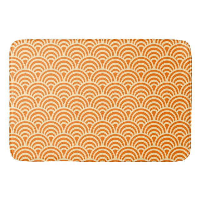 Tapete De Banheiro Simple Orange Scallop Pattern (Frente)