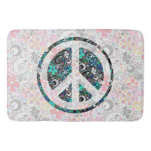Tapete De Banheiro Sinal de paz III de flower power + seu backgr. &