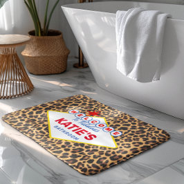 Tapete De Banheiro Sinal de Vegas Personalizado Impressão Leopardo