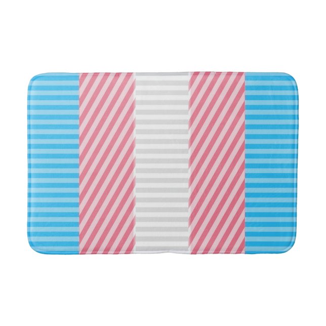 Tapete De Banheiro Sinalizador do Abstrato Transgender Pride Stripe F (Frente)
