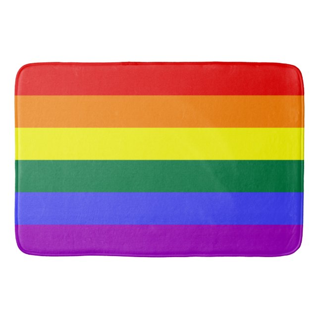 Tapete De Banheiro Sinalizador do Orgulho Arco-Íris (Frente)