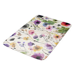 Tapete De Banheiro Sinfonia de flor silvestre de aquarela