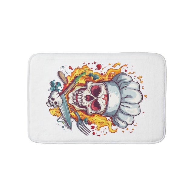 Tapete De Banheiro Skull Chef Kitchen Master (frente)