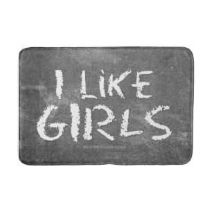 Tapete De Banheiro SlipperyJoe's Eu Gosto de Meninas quadro-negro suj