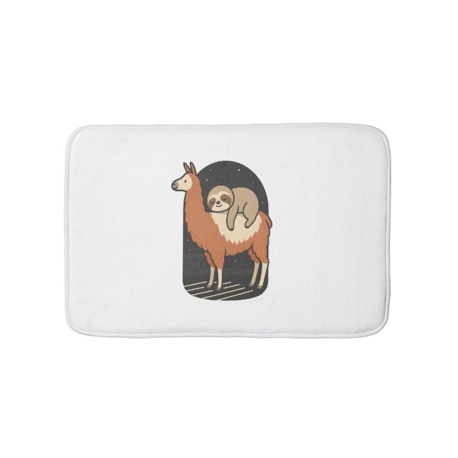 Tapete De Banheiro Sloth Riding Lama (frente)