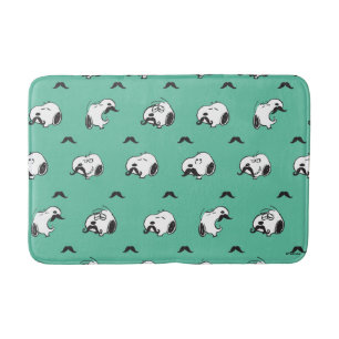 Tapete De Banheiro Snoopy Mustaches & Teal Patterno