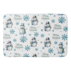 Tapete De Banheiro Snowman de Natal