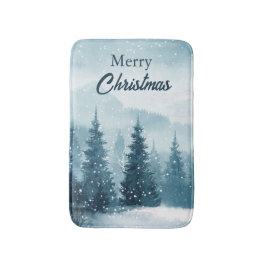 Tapete De Banheiro Snowy Christmas Trees 