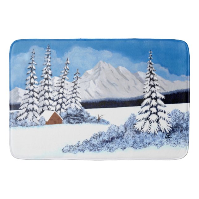 Tapete De Banheiro Snowy Winter Bright (Frente)