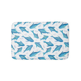 Tapete De Banheiro Sob o mar Pescado de Tubarões