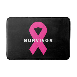 Tapete De Banheiro Sobrevivência rosa da fita de consciência do Cance