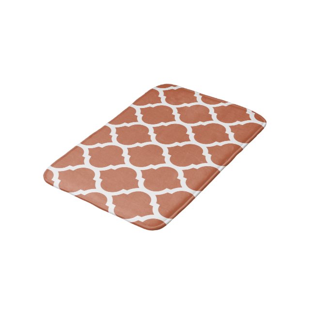 Tapete De Banheiro Soft Terracotta Marroquino Trellis Quatrefoil (Angulado)
