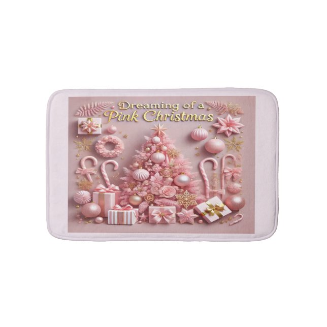 Tapete De Banheiro Sonhando com um Natal Rosa (frente)