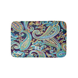 Tapete De Banheiro Sonho Azul e Amarelo Vintage Paisley