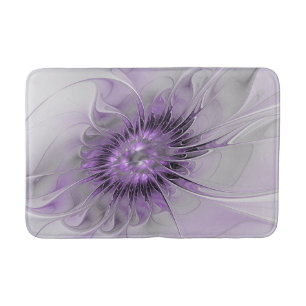 Tapete De Banheiro Sonho de Flor de Lavanda Arte Fractal Abstrato Mod