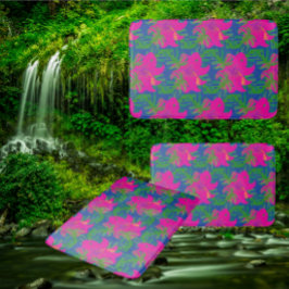Tapete De Banheiro Sonhos de Floresta Tropical Hibisco Verde Azul Ros