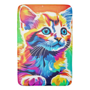 Tapete De Banheiro Sonhos de Gatinho Arco-Íris