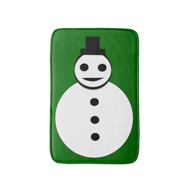 Tapete De Banheiro Sorrindo Natal Snowman Bath Mat (Frente Vertical)