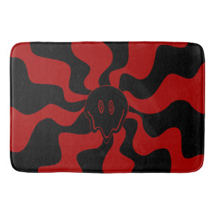 Tapete De Banheiro Sorriso Derreter Retro Vermelho e Preto