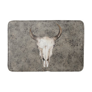 Tapete De Banheiro South-West Rustic Ranch Crânio Marrom Salpicado
