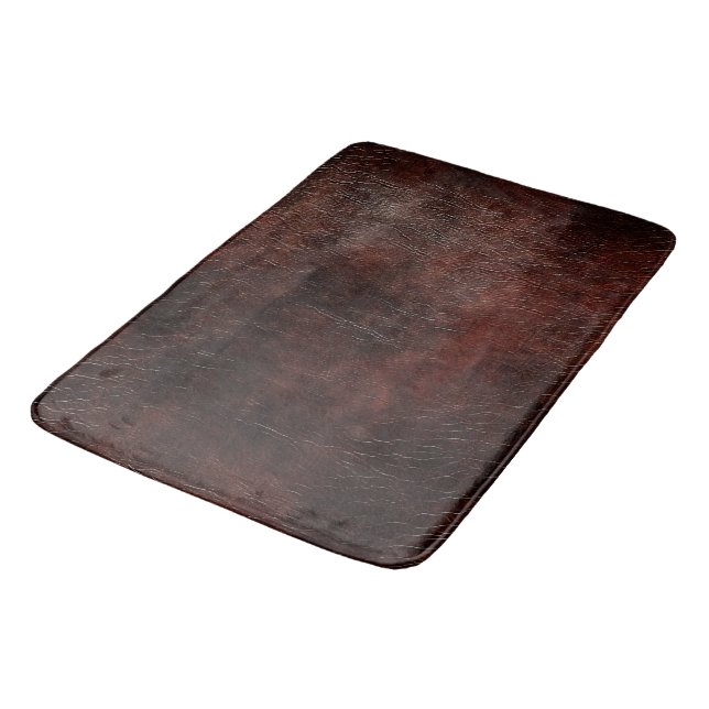 Tapete De Banheiro Southwest Faux Brown Leather Cowhide (Angulado)