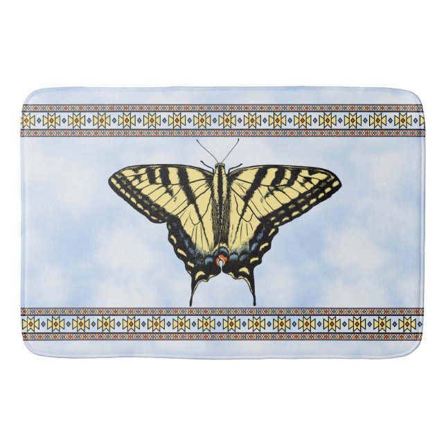 Tapete De Banheiro Southwest Yellow Swallowtail Butterfly Blue Sky (Frente)
