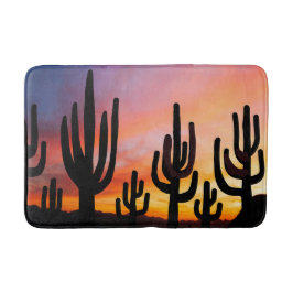 Tapete De Banheiro Southwestern Desert Landscape Cactus Sunrise Image