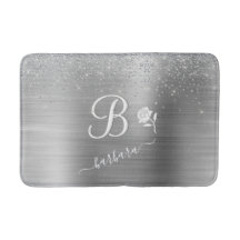 Sparkle Silver Monograma Personalizado Elegante