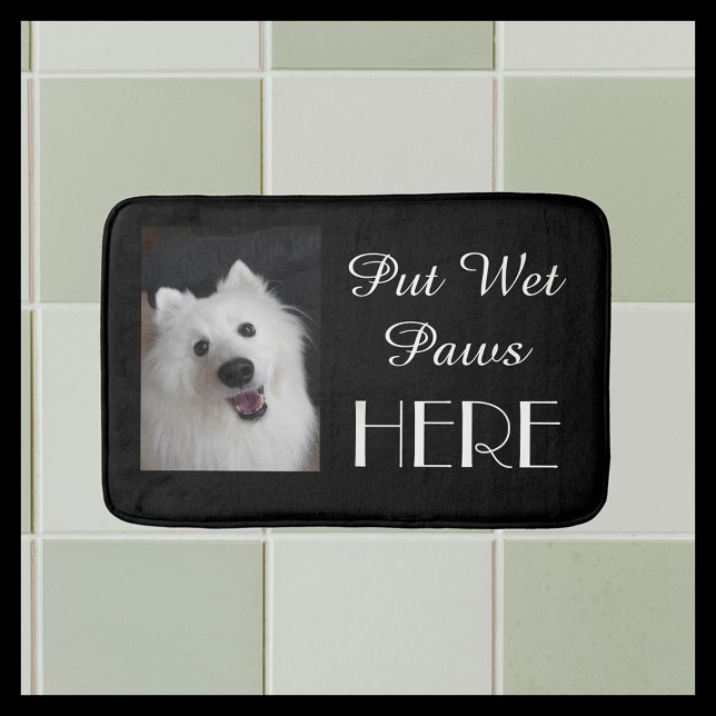 Tapete De Banheiro Spitz Japonês Black Funny Paws Plush Bath Mat (Criador carregado)