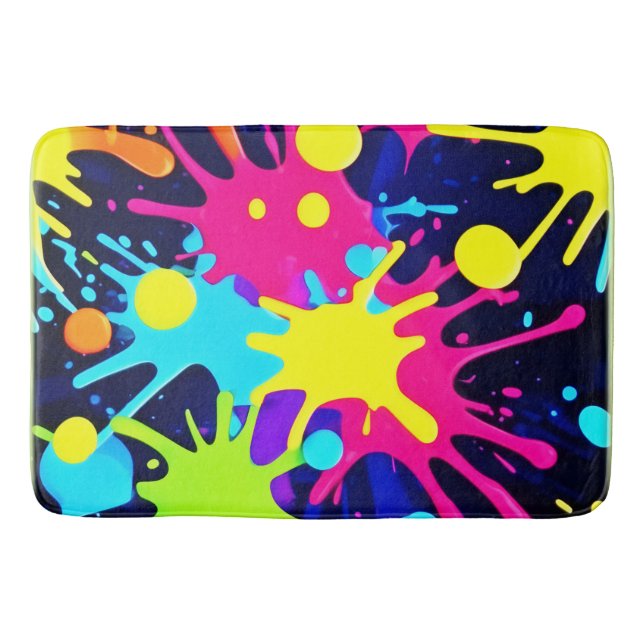 Tapete De Banheiro Splash de Cores Vibrante (Frente)